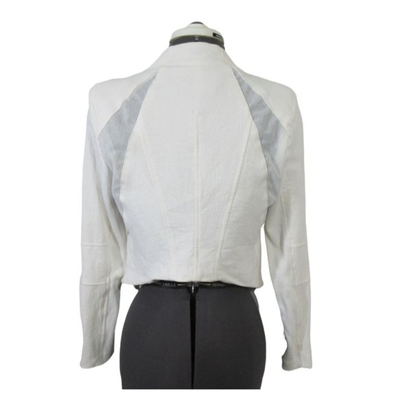 BlankNYC white collarless crop Motor City moto jacket - Picture 3 of 12